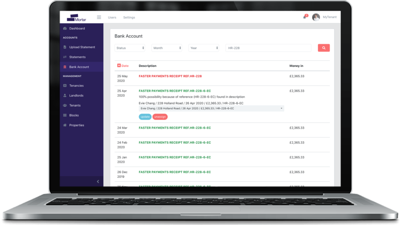 A screenshot of a Mortar dashboard, showing AI driven financial processes